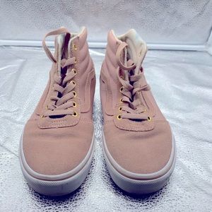 Vans Old School Blush Pink Suede High Top Sneakers Woman’s Size 8 1/2